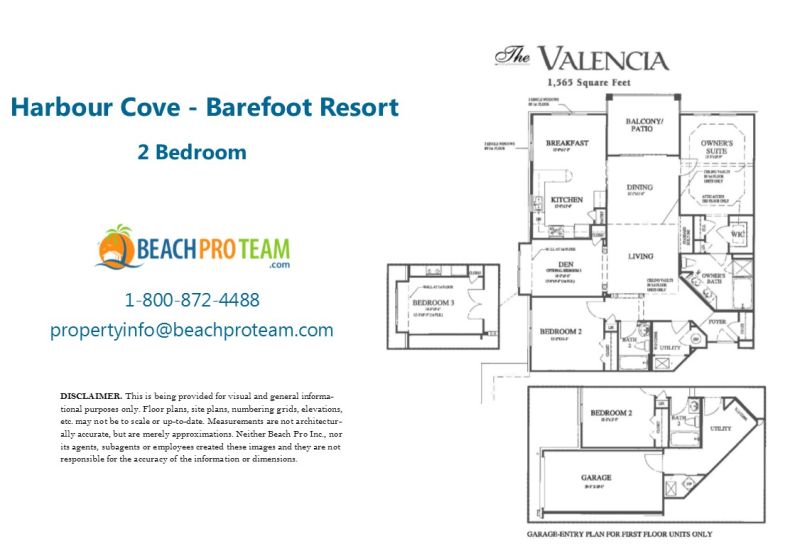 Barefoot Resort - Harbour Cove Valencia Floor Plan - 2 Bedroom